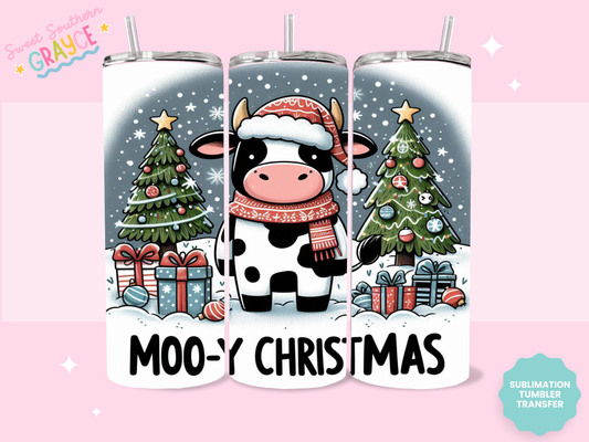 20oz SUBLIMATION TRANSFER - MOO-Y CHRISTMAS