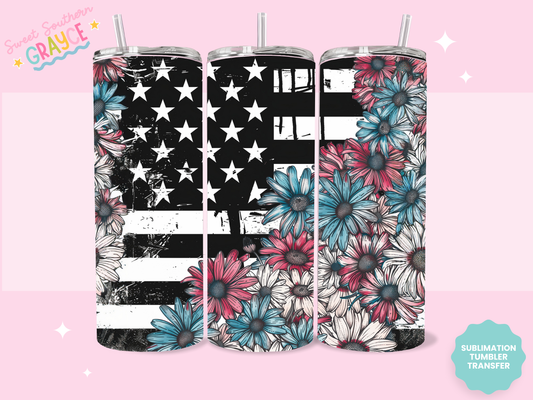 20oz SUBLIMATION TRANSFER - FLOWER FLAG