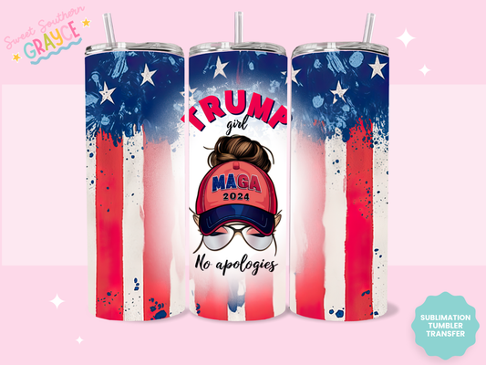 20oz SUBLIMATION TRANSFER - TRUMP GIRL