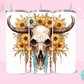 20oz SUBLIMATION TRANSFER - SKULL SUNFLOWERS