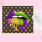 MOUSE PAD SUBLIMATION TRANSFER - MARDI GRAS LIPS