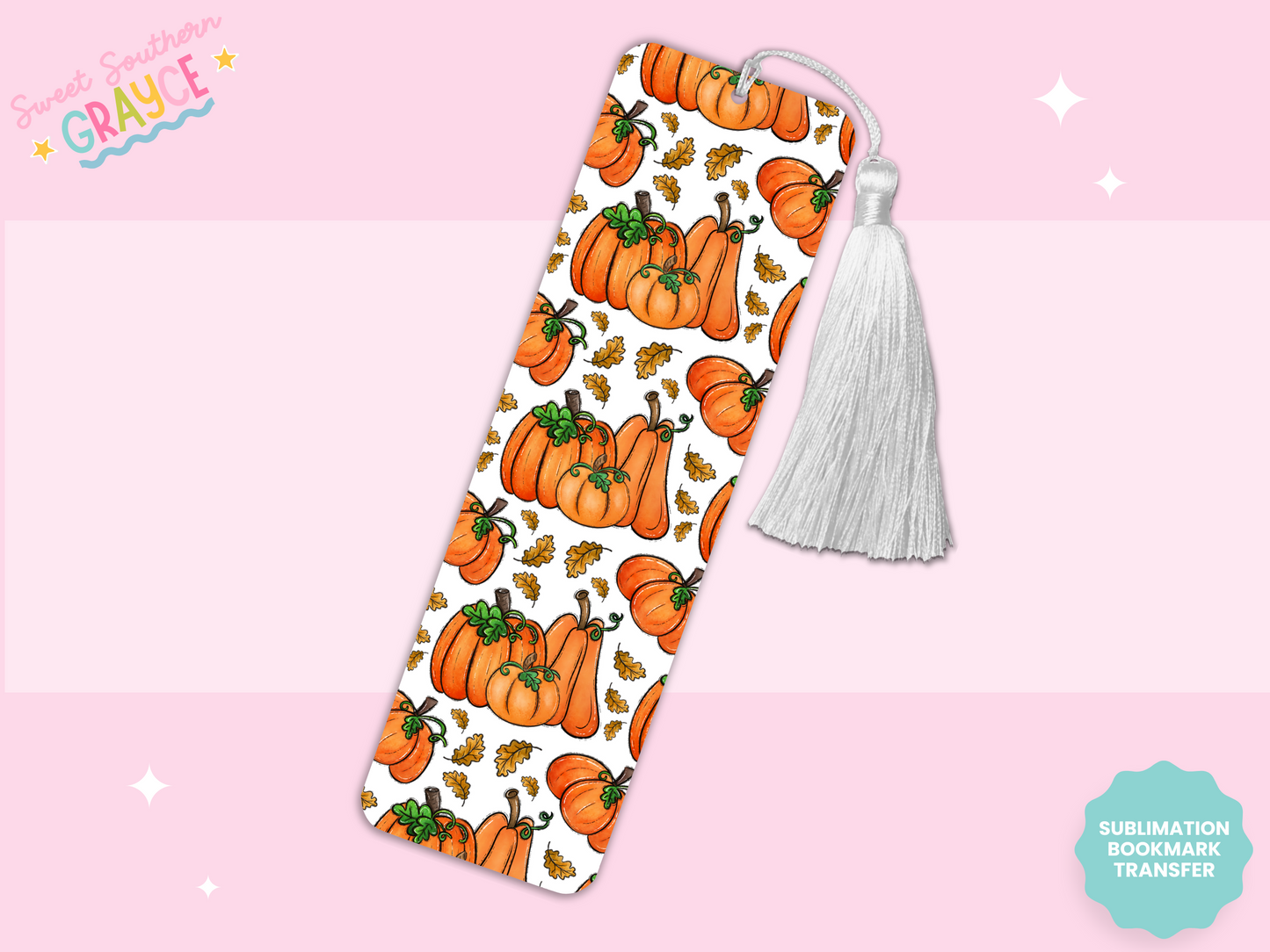 BOOKMARK SUBLIMATION TRANSFER - FALL PUMPKINS