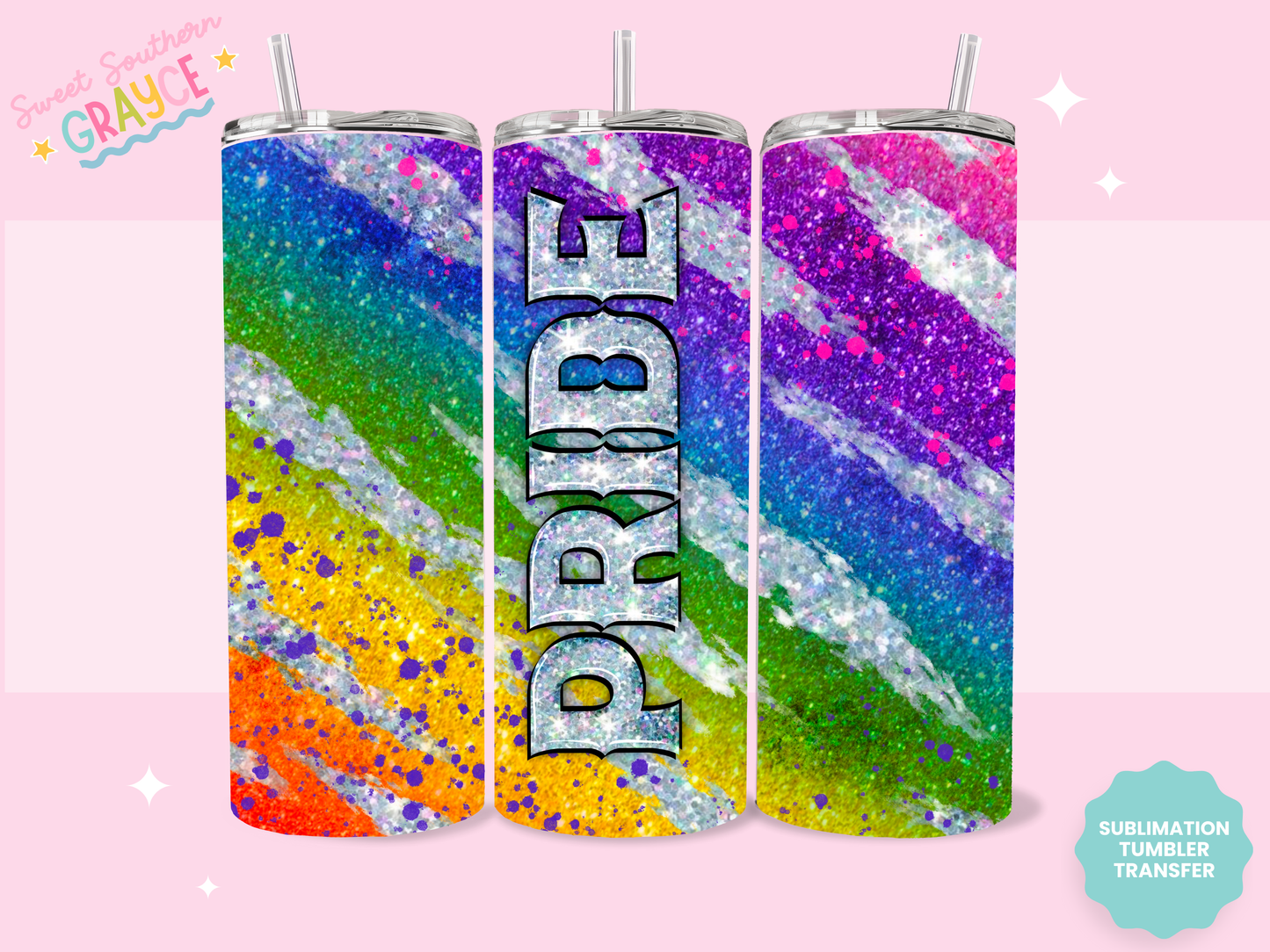 20oz SUBLIMATION TRANSFER - PRIDE RAINBOW