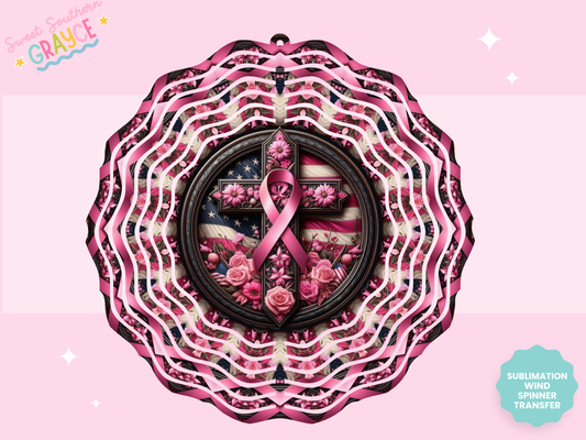 WIND SPINNER SUB TRANSFER - PINK RIBBON CROSS