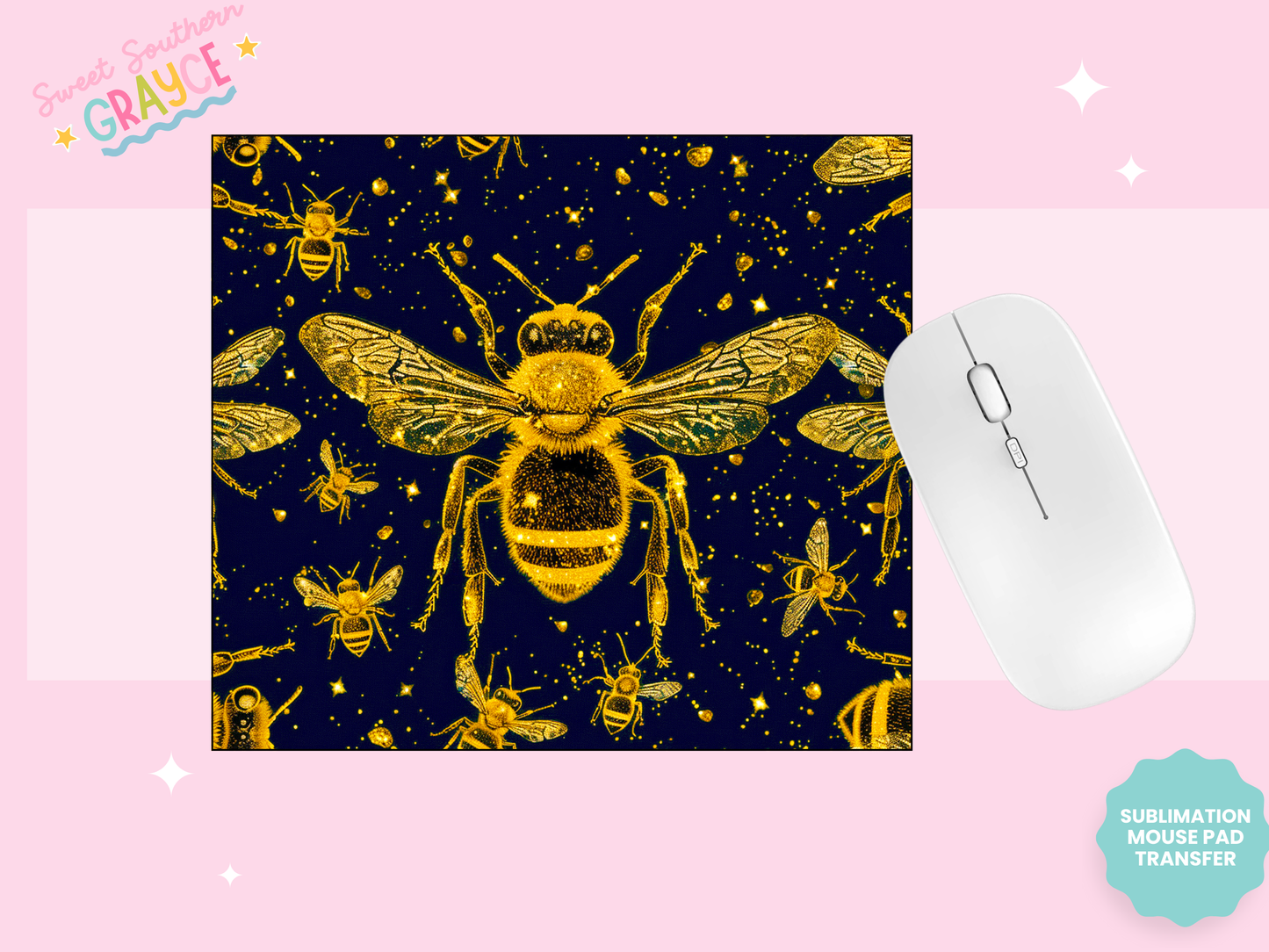 MOUSE PAD SUBLIMATION TRANSFER - QUEEN BEE