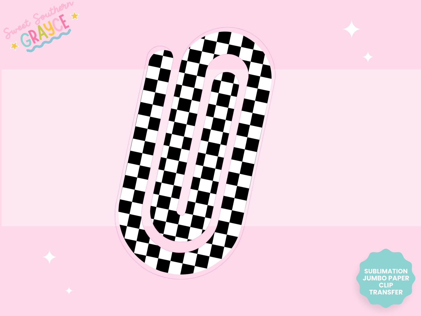 JUMBO PAPER CLIP SUB TRANSFER - CHECKERED