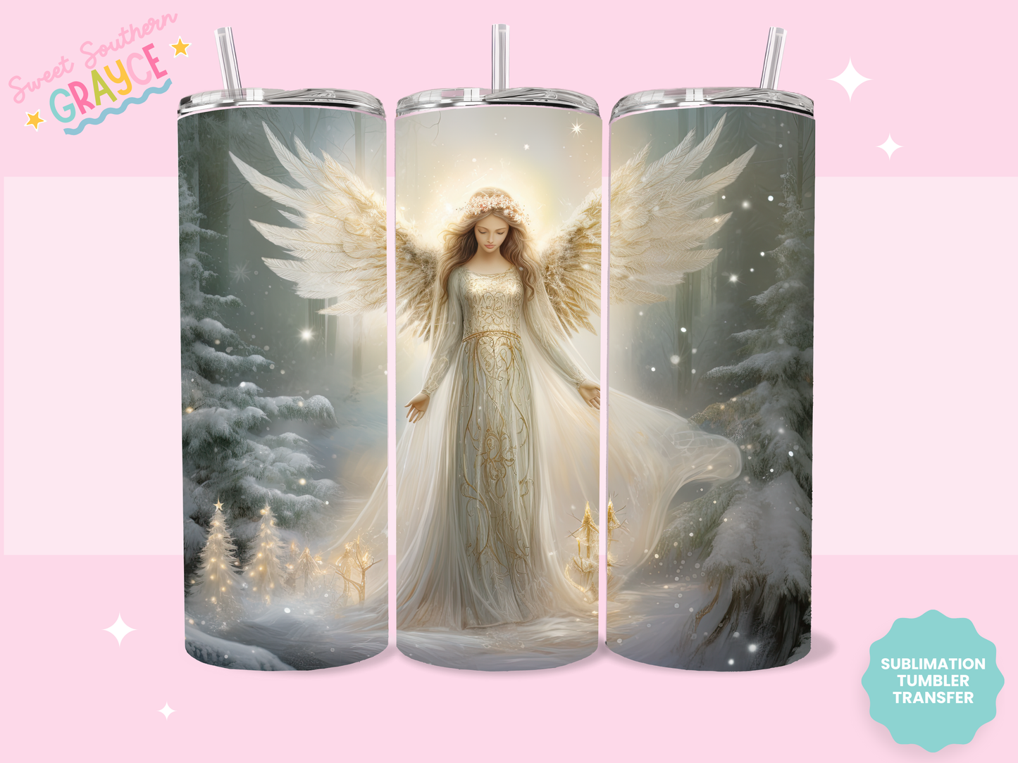 20oz SUBLIMATION TRANSFER - SNOW ANGEL