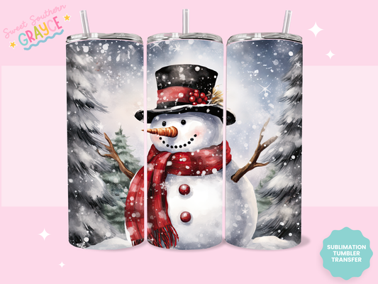 20oz SUBLIMATION TRANSFER - SNOWMAN