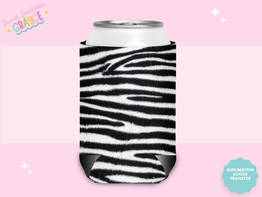 CAN KOOZIE SUB TRANSFER - ZEBRA STRIPES