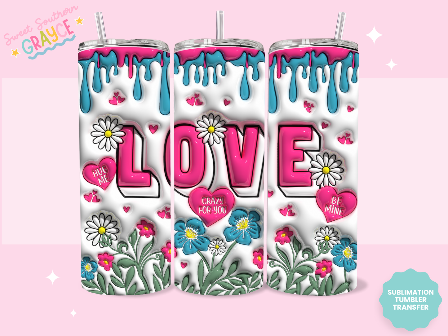 20oz SUBLIMATION TRANSFER - PUFFY LOVE