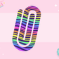 JUMBO PAPER CLIP SUB TRANSFER - RAINBOW ZEBRA