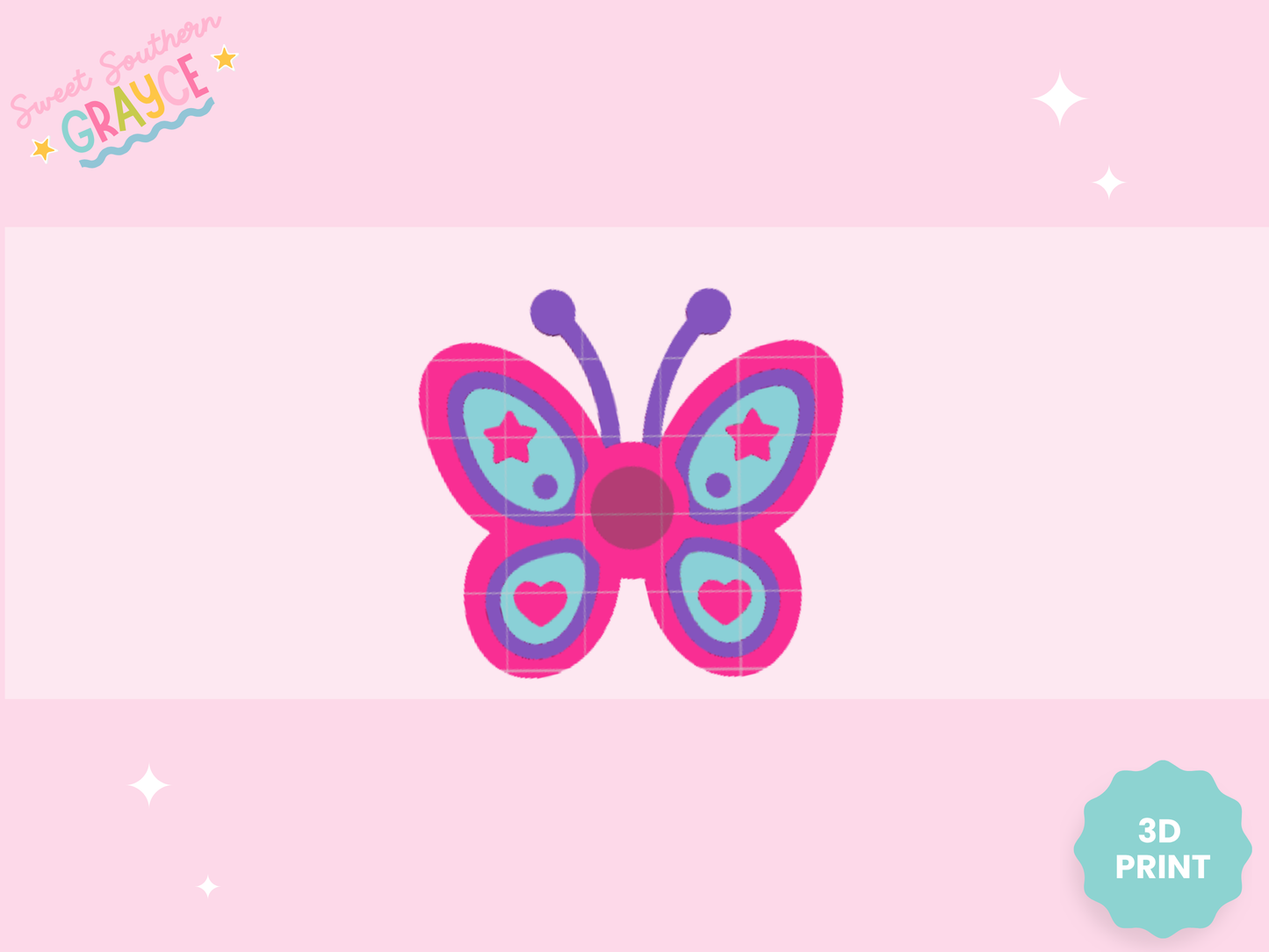 3D STRAW TOPPER- COLORFUL BUTTERFLY