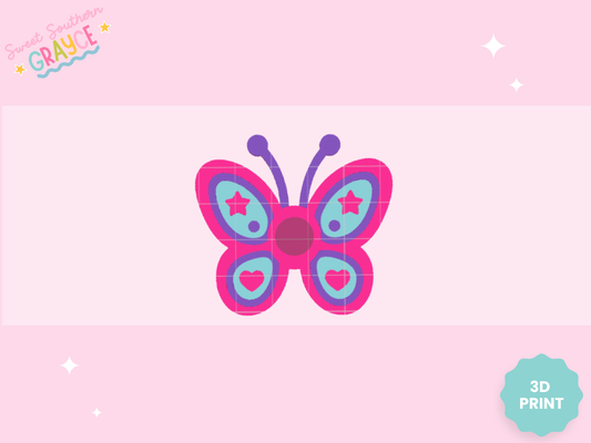 3D STRAW TOPPER- COLORFUL BUTTERFLY