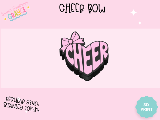 3D STRAW TOPPER- CHEER BOW