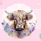 WIND SPINNER SUB TRANSFER - PURPLE FLORAL HEIFER