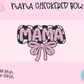 3D STRAW TOPPER- MAMA CHECKERED BOW