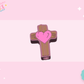 3D STRAW TOPPER- CROSS WITH HEART