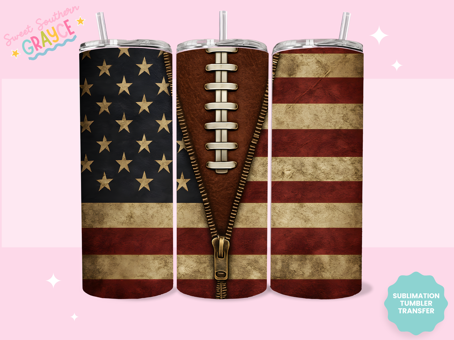 20oz SUBLIMATION TRANSFER - AMERICAN FOOTBALL