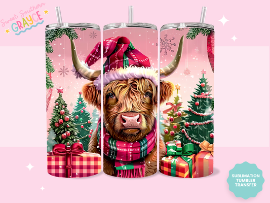 20oz SUBLIMATION TRANSFER - CHRISTMAS HEIFER