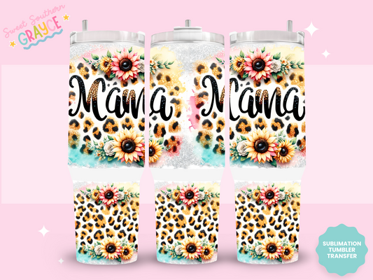 40oz SUBLIMATION TRANSFER- MAMA SUNFLOWER