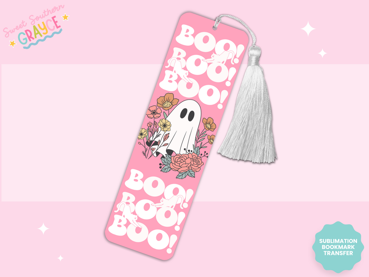 BOOKMARK SUBLIMATION TRANSFER - BOO GHOST