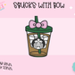 3D STRAW TOPPER- SBUCKS WITH BOW