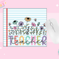 MOUSE PAD SUBLIMATION TRANSFER - TEACHER FLOWERS