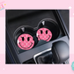 CAR COASTER SUBLIMATION TRANSFER - PINK DESIGN SMILEY