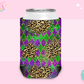 CAN KOOZIE SUB TRANSFER - MARDI GRAS CHEETAH