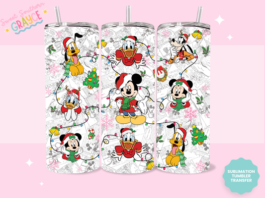 20oz SUBLIMATION TRANSFER - CHRISTMAS MAGICAL FRIENDS