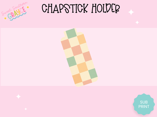 CHAPSTICK HOLDER- CUTE CHECKERED