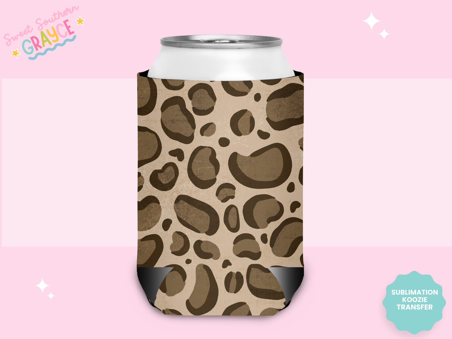 CAN KOOZIE SUB TRANSFER - BROWN CHEETAH