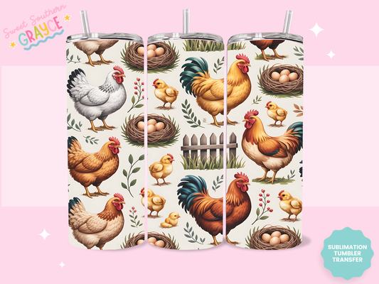 20oz SUBLIMATION TRANSFER- CHICKENS