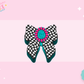 3D STRAW TOPPER- WESTERN CHECKERED BOW