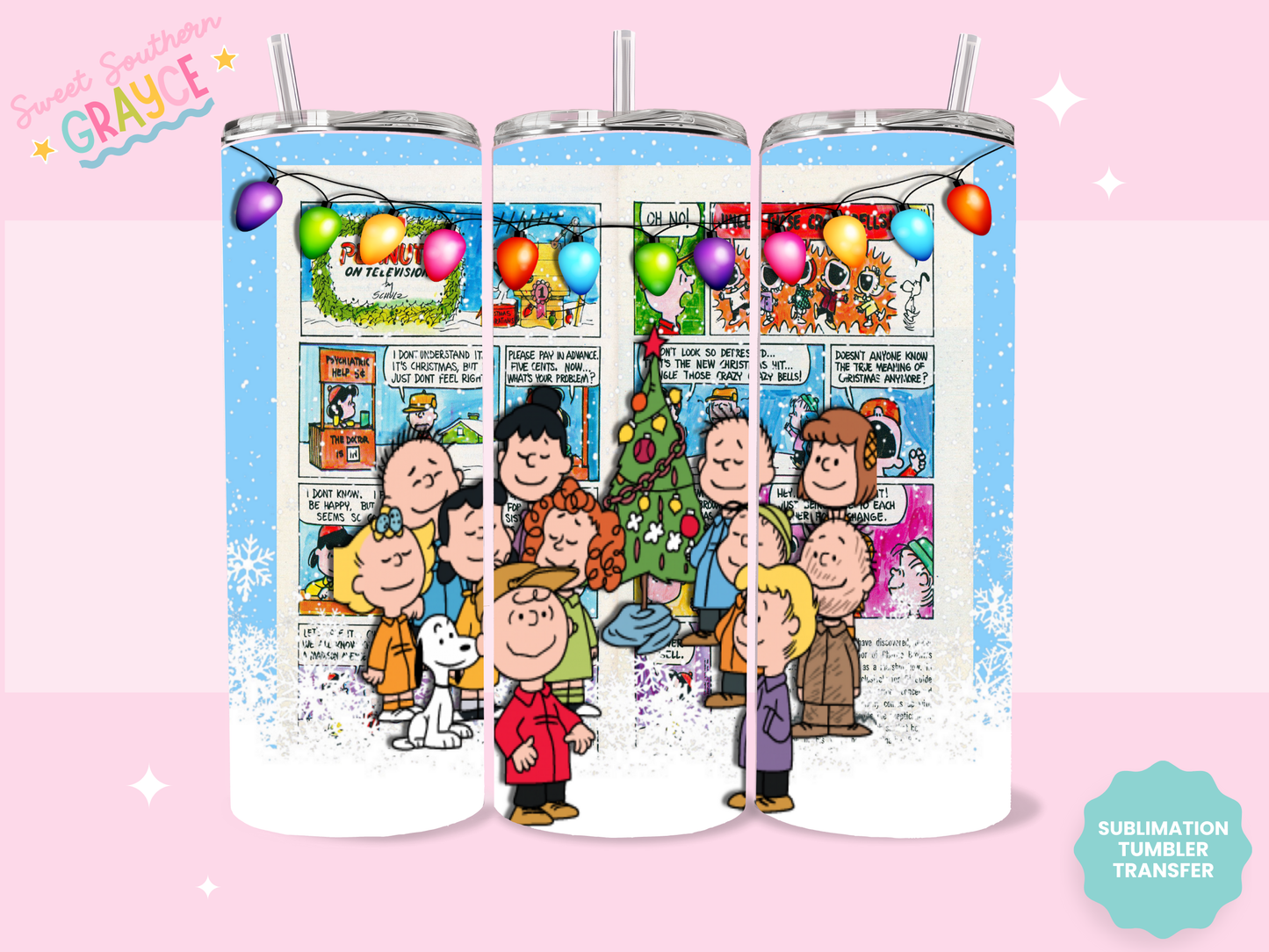 20oz SUBLIMATION TRANSFER - PEANUTS CHRISTMAS