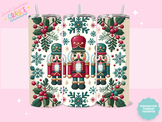 20oz SUBLIMATION TRANSFER - EMBROIDERED NUTCRACKERS