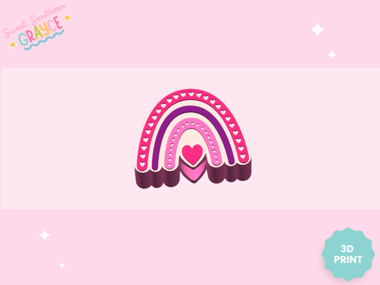 3D STRAW TOPPER- PINK RAINBOW
