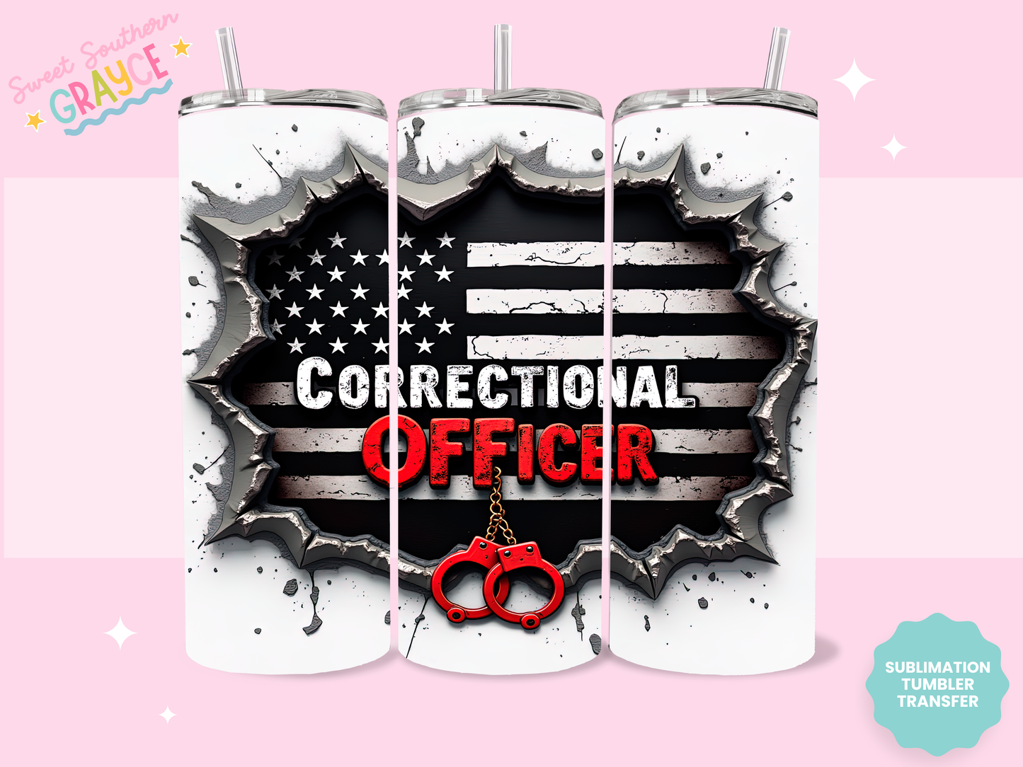 20oz SUBLIMATION TRANSFER - CORRECTIONAL OFFICER