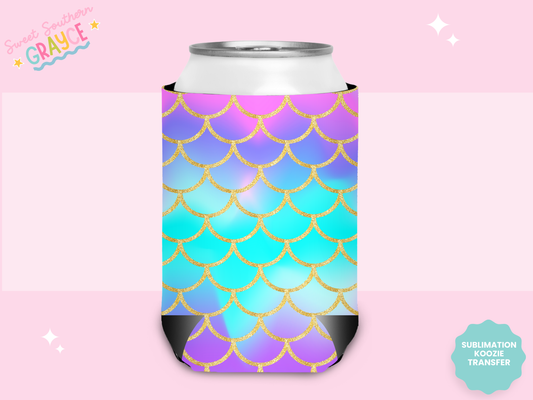 CAN KOOZIE SUB TRANSFER - MERMAID SCALES