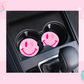 CAR COASTER SUBLIMATION TRANSFER - PINK SMILEY LIGHTING BOLT