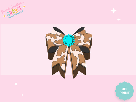 3D STRAW TOPPER- COWHIDE BOW