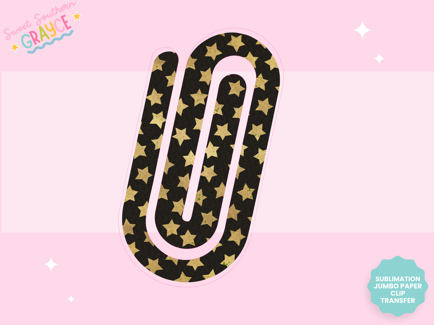 JUMBO PAPER CLIP SUB TRANSFER - GOLDEN STARS