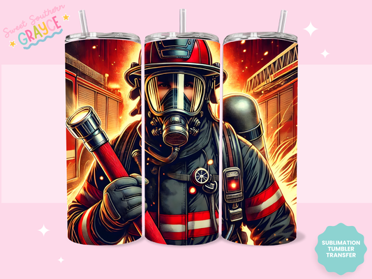 20oz SUBLIMATION TRANSFER - DRAMAMATIC FIREFIGHTER