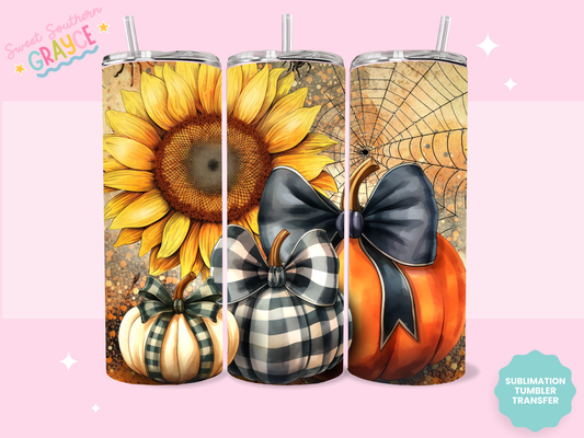 20oz SUBLIMATION TRANSFER - PUMPKIN SUNFLOWERS