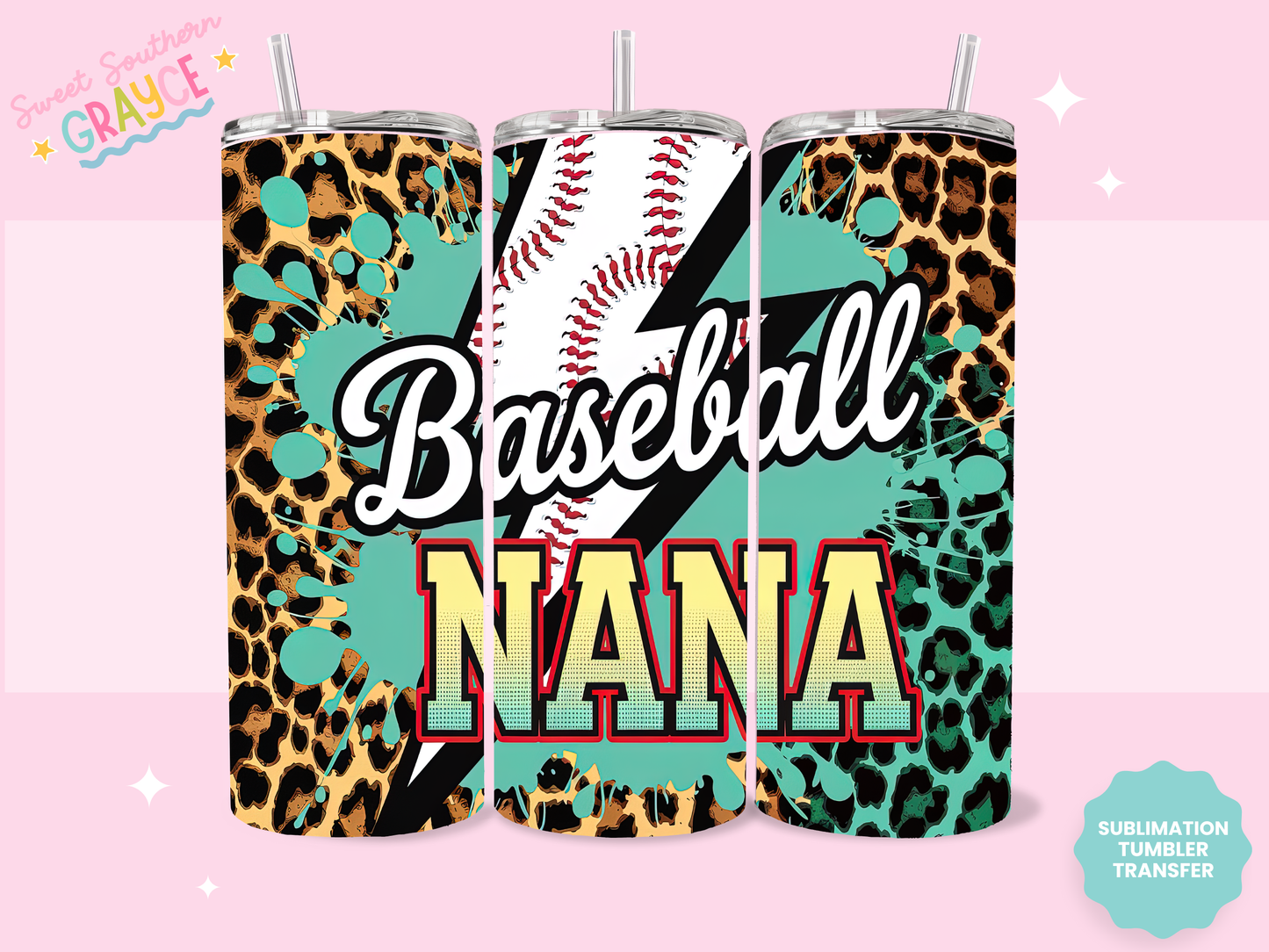 20oz SUBLIMATION TRANSFER - BASEBALL NANA