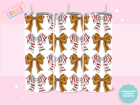 20oz SUBLIMATION TRANSFER - GINGERBREAD AND SNACK CAKE BOWS