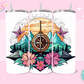 20oz SUBLIMATION TRANSFER- FLOWER MOUNTAINS COMPASS