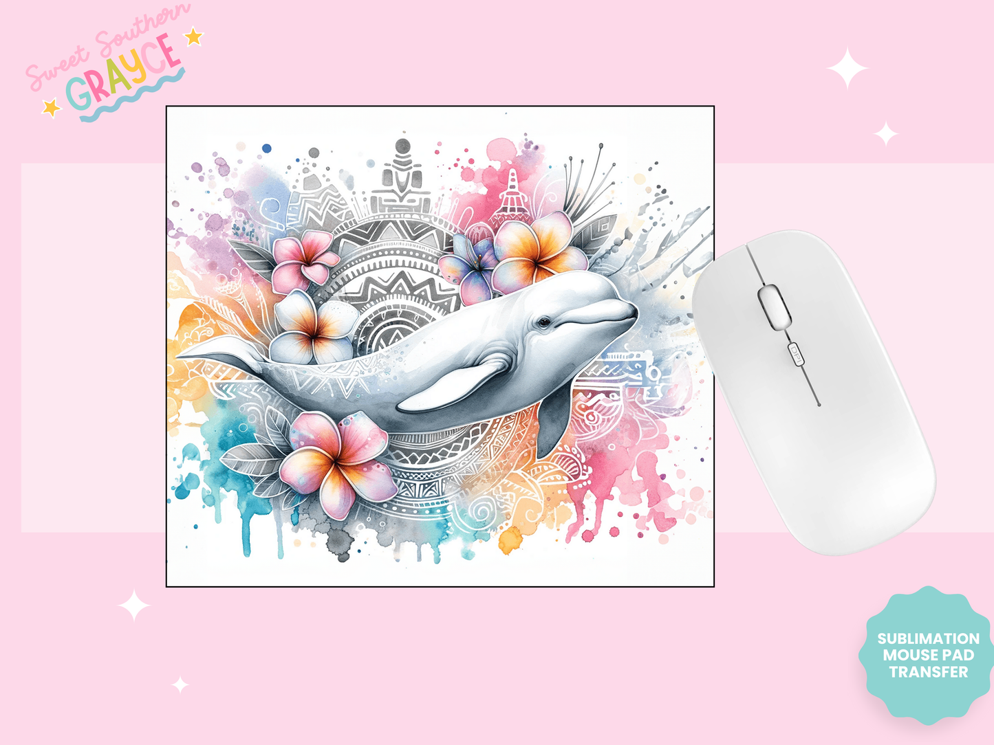 MOUSE PAD SUBLIMATION TRANSFER - DOLPHIN