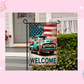GARDEN FLAG SUBLIMATION TRANSFER - WELCOME OLD TRUCK