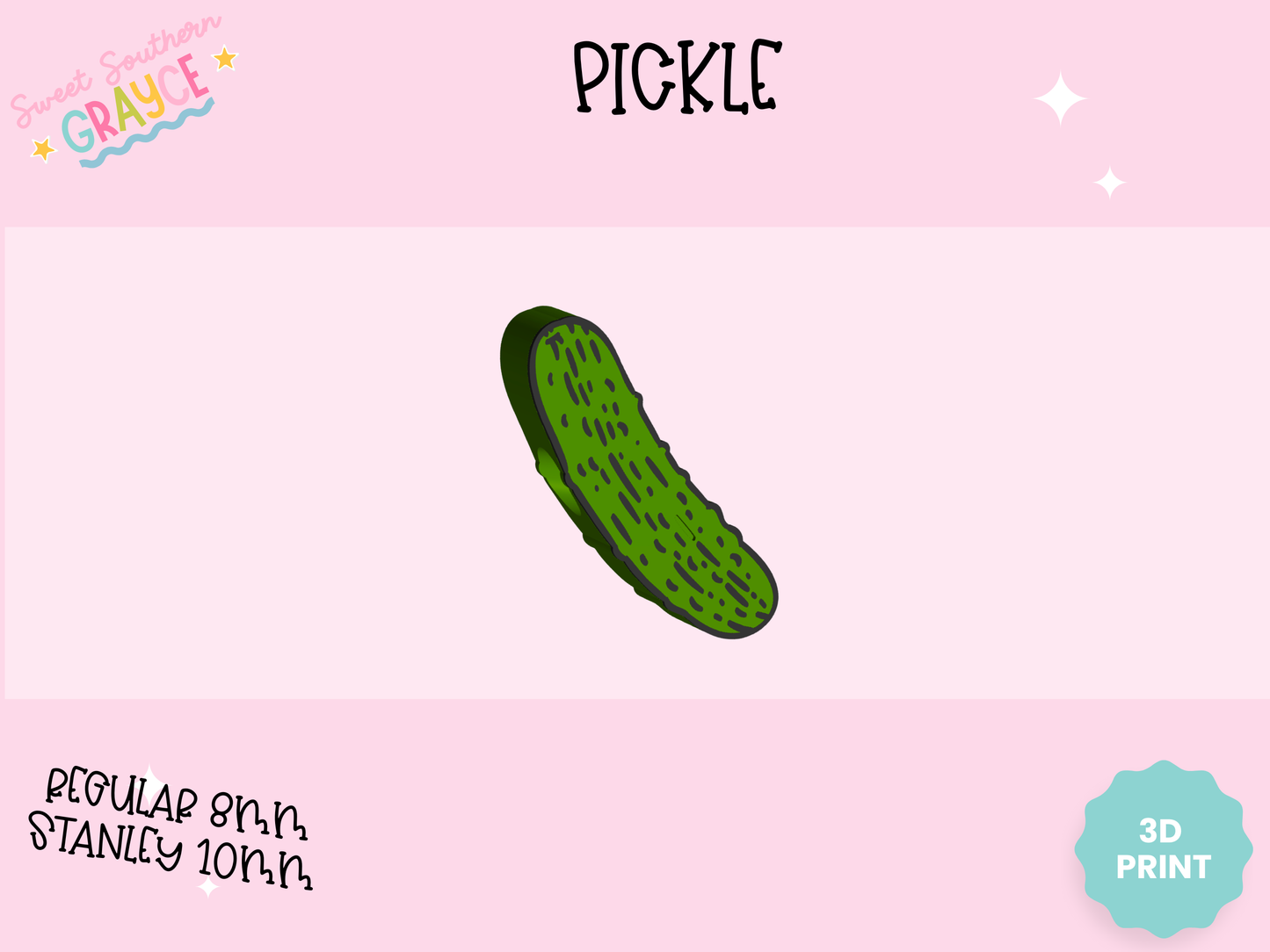 3D STRAW TOPPER- PICKLE